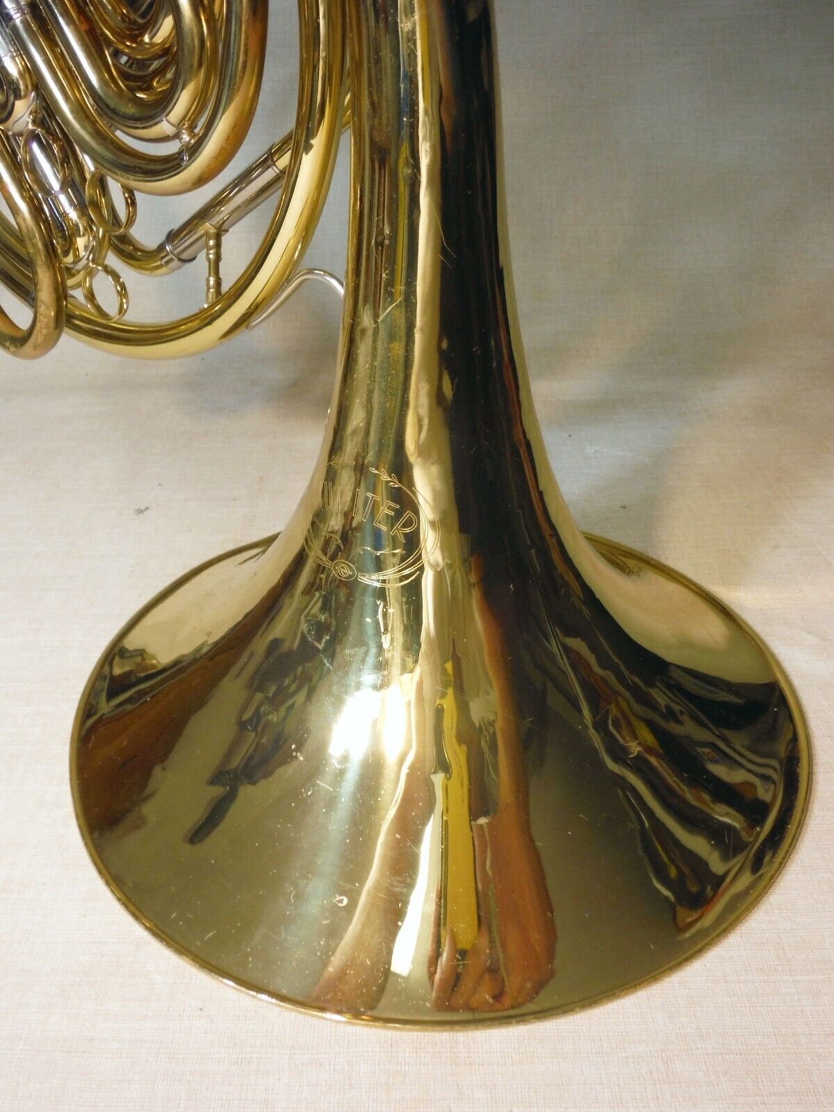 JUPITER JHR-852 DOUBLE FRENCH HORN BRASS WORKING GOOD W/DENTS CASE MOUTHPIECE 16