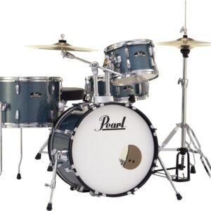 Pearl Roadshow 4-piece Complete Drum Set with Cymbals - Aqua Blue Glitter - Image 1