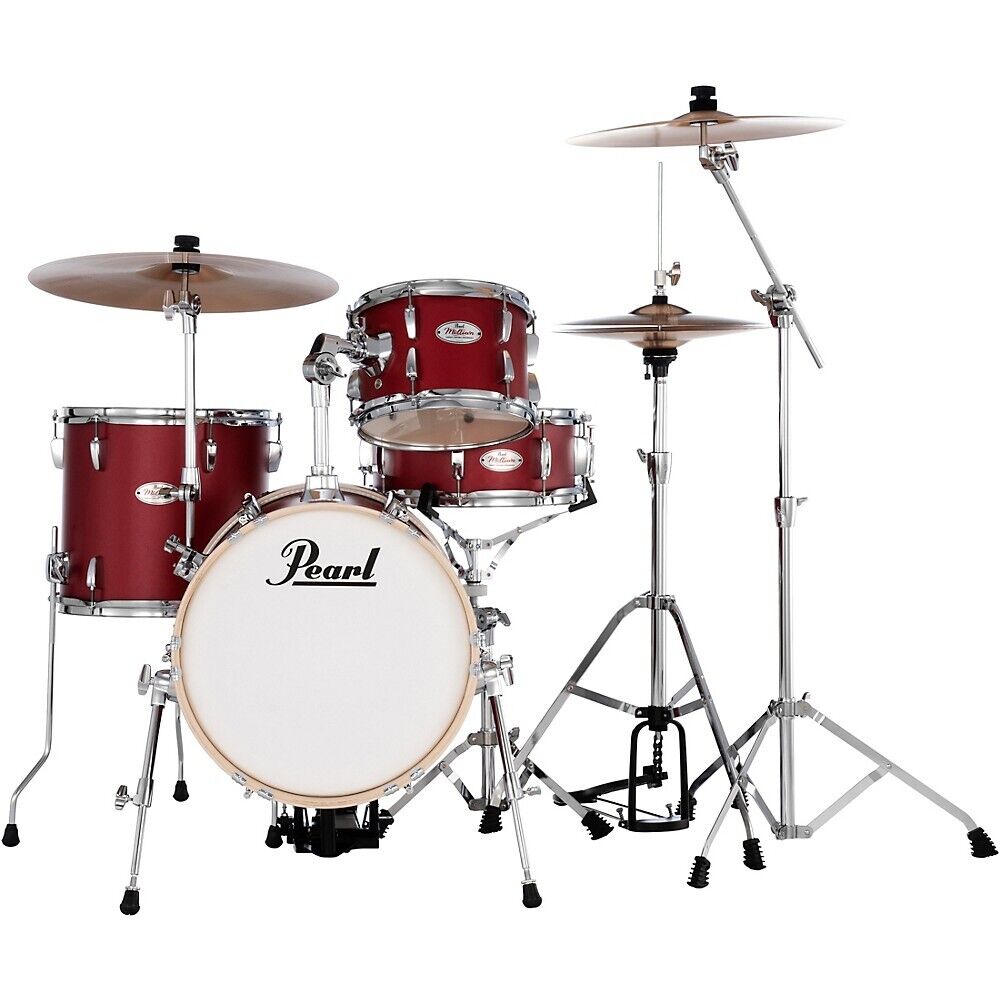 Pearl Midtown 4-Piece Complete Drum Set Matte Red 3