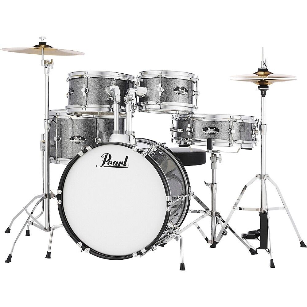 Pearl Roadshow Jr. Drum Set with Hardware and Cymbals Grindstone Sparkle 3
