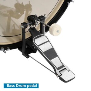 5 Piece Full Size Complete Adult Drum Set Cymbals Kit with Stool & Sticks Black - Image 5