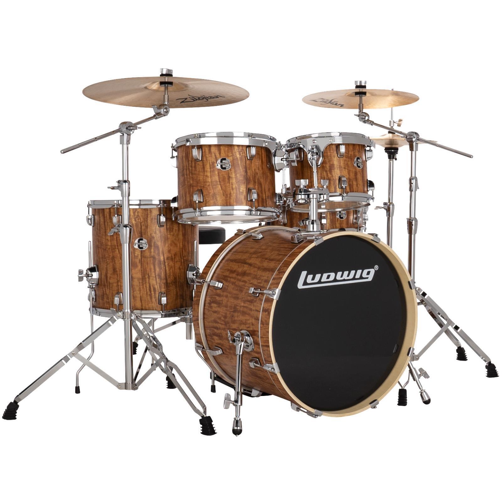 Ludwig LE520010 Element Evolution 5-Piece Drum Set with Zildjian Cymbals, Cherry 1