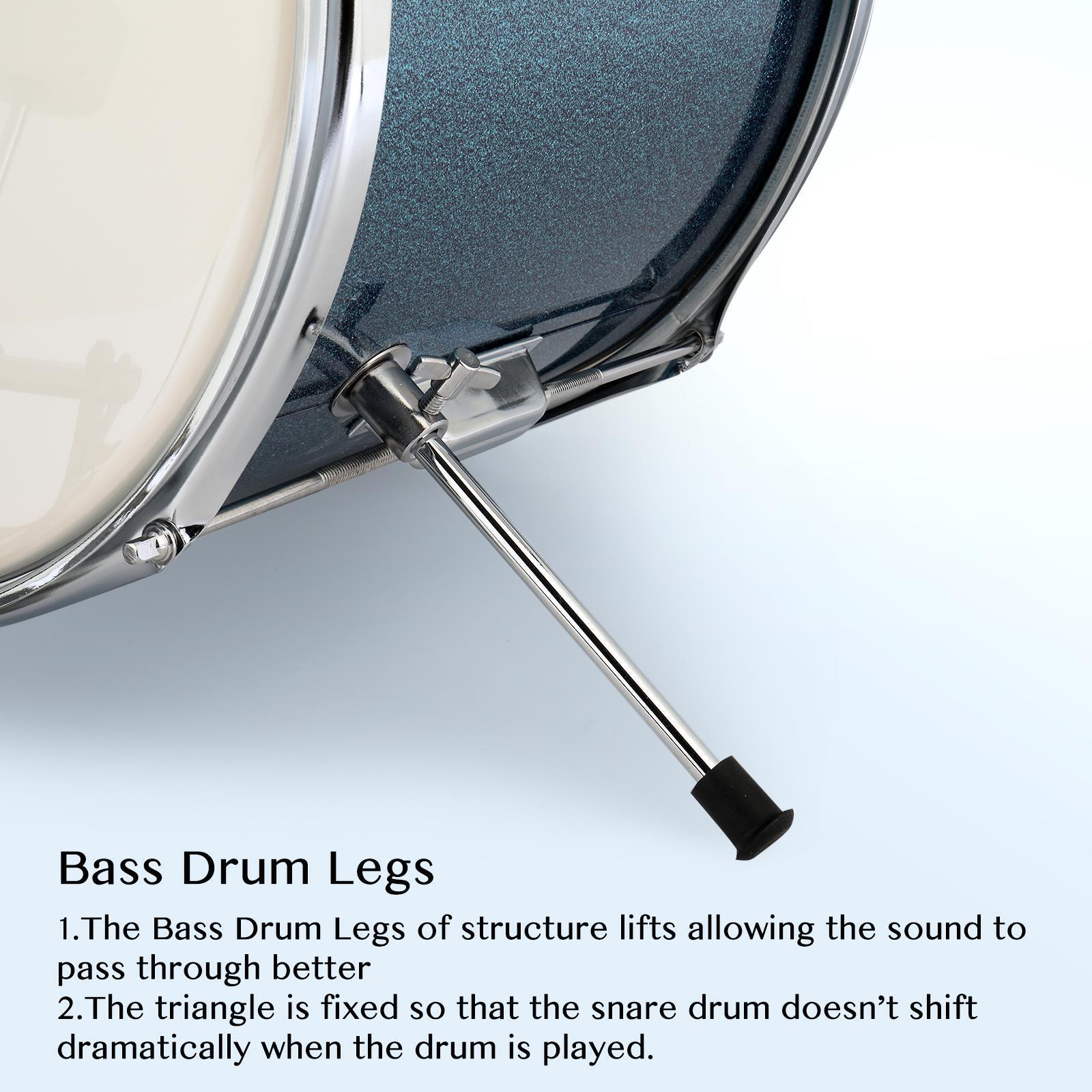 3- 5 Piece Junior Drum Set, Drum Kit with Throne, Cymbal, Drumsticks 7
