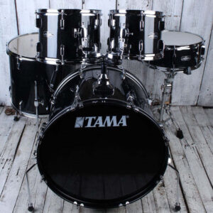 Tama ST52H5CBNS Stagestar 5 Piece Complete Drum Set with Stands and Throne Black - Image 1