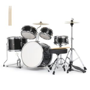 3-5-Piece Complete Junior Drum Set with Genuine Brass Cymbals for Beginner Kids - Image 2