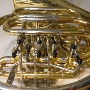 JUPITER JHR-852 DOUBLE FRENCH HORN BRASS WORKING GOOD W/DENTS CASE MOUTHPIECE - Image 20