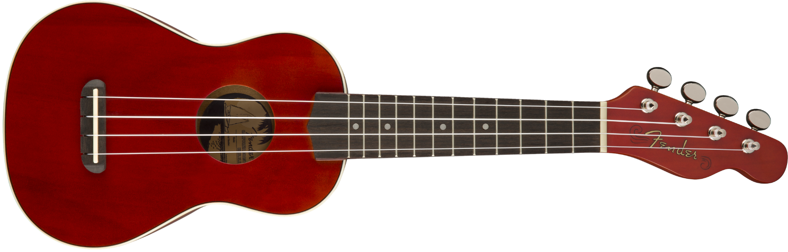 097-1610-590 Fender CA Venice Beach Inspired Soprano Ukulele Cherry Uke 2