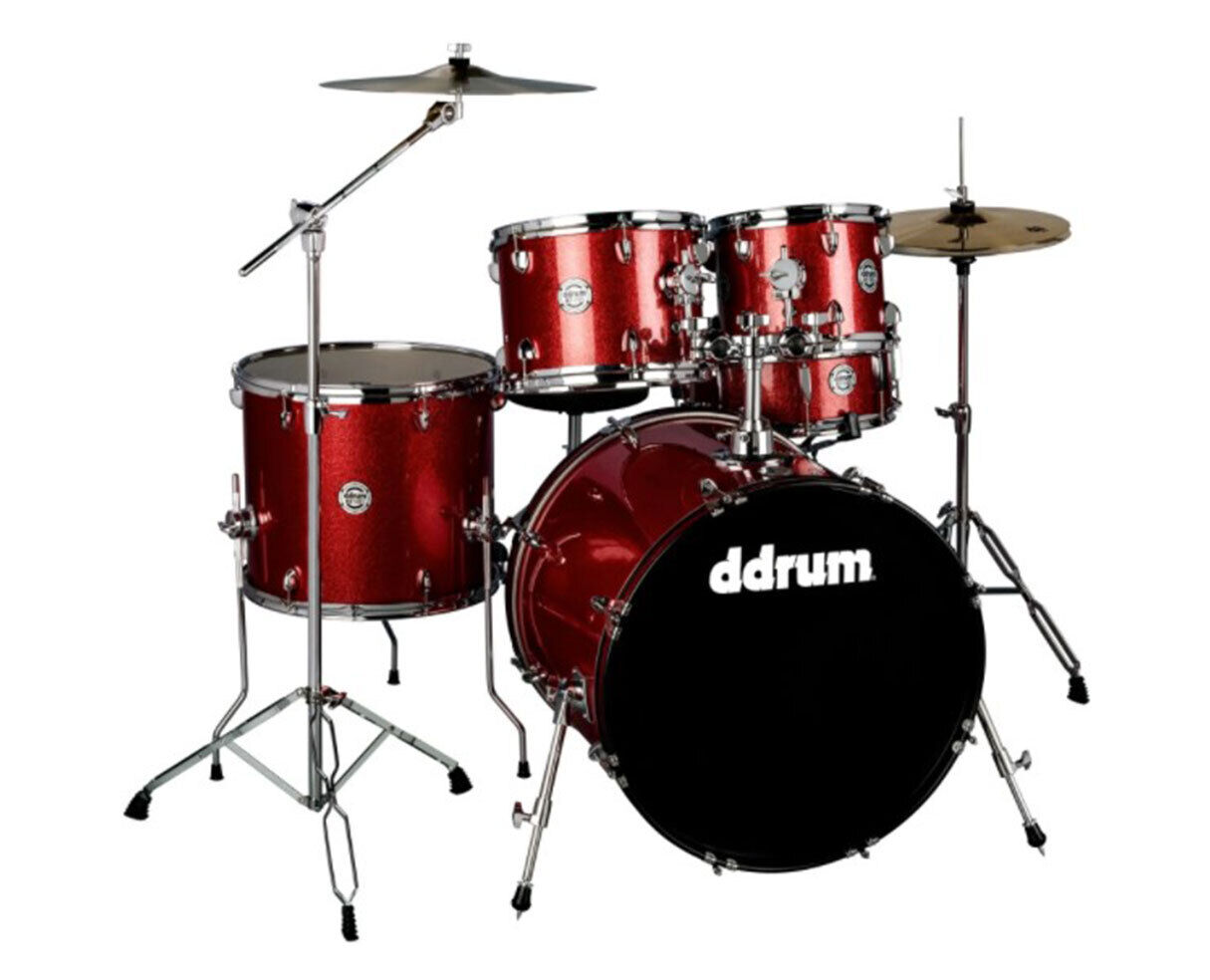 ddrum D2 5pc Drum Kit w/ Cymbals – Red Sparkle – Used 1