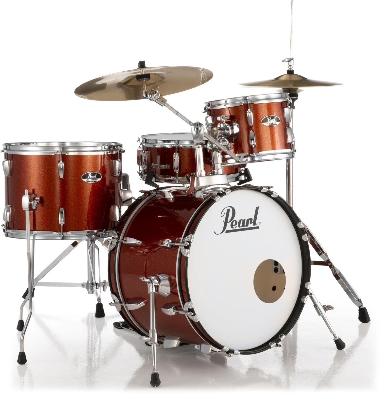 Pearl Roadshow RS584C/C 4-piece Complete Drum Set with Cymbals – Burnt Orange 1