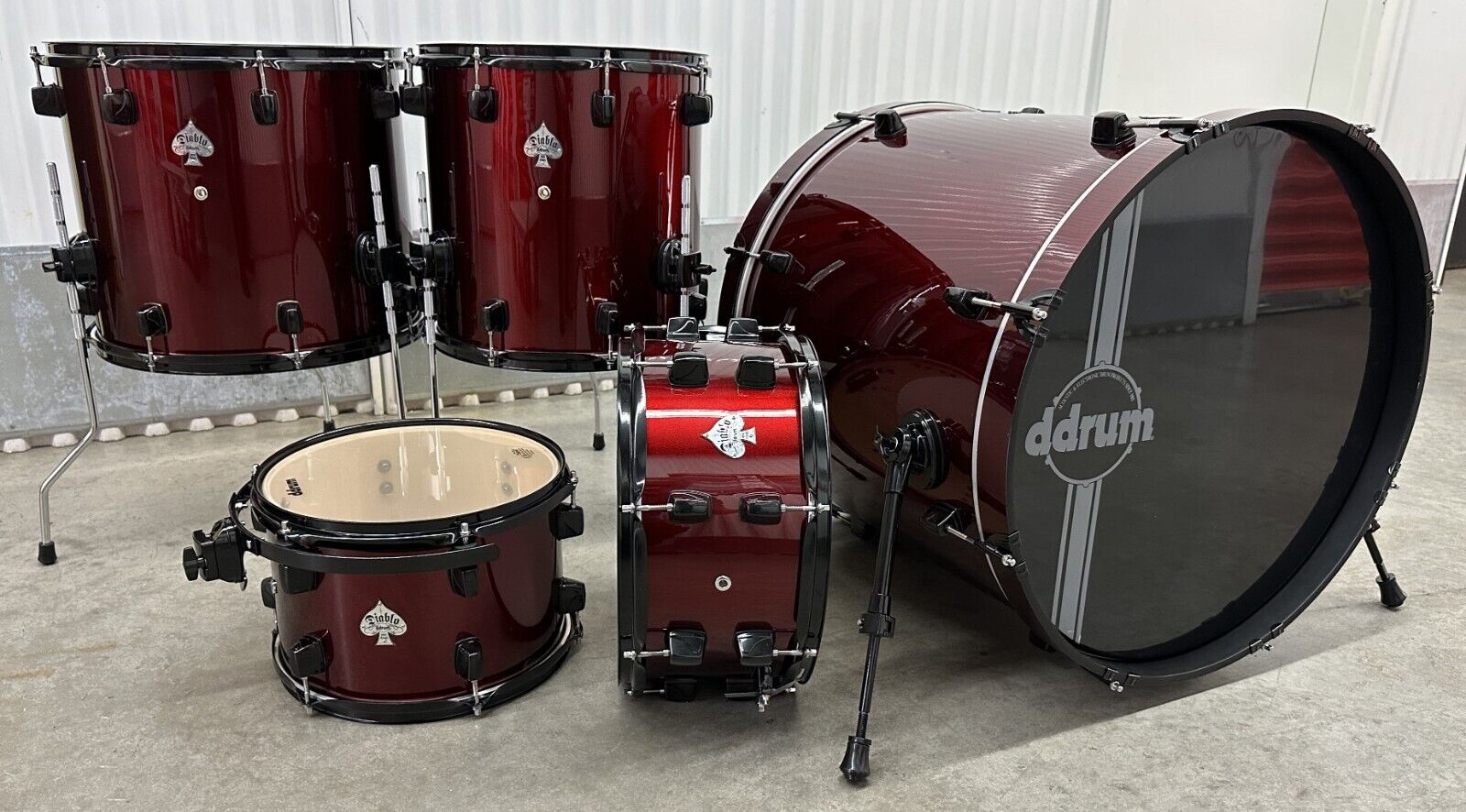 ddrum 5Pc Drum Set Shell Pack Kit Diablo Red / Black 1