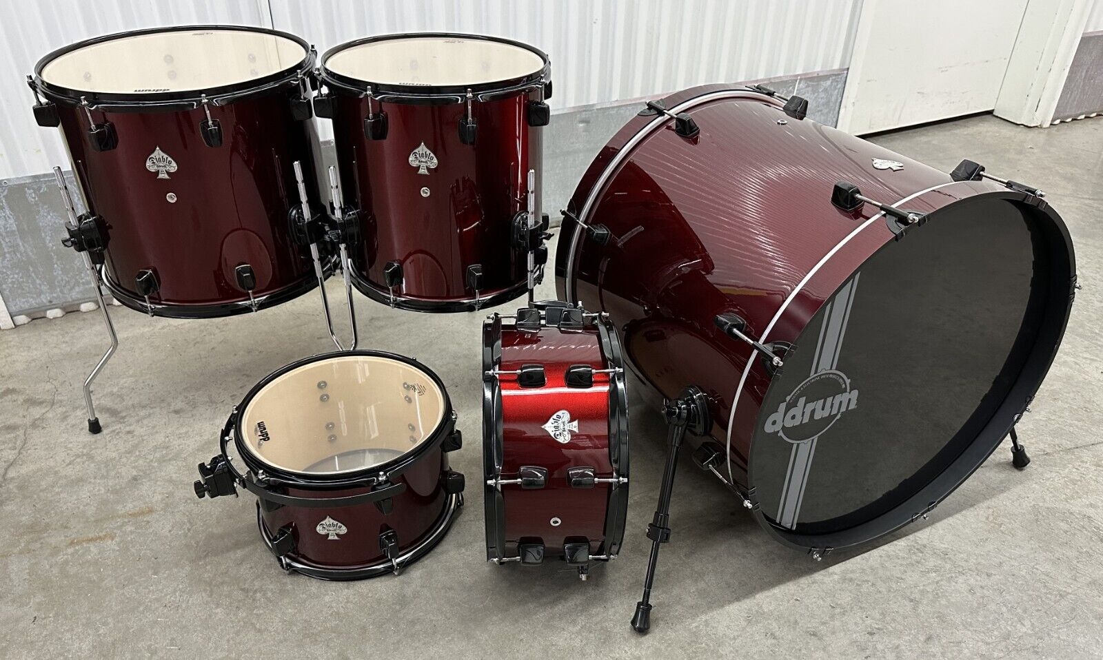 ddrum 5Pc Drum Set Shell Pack Kit Diablo Red / Black 2