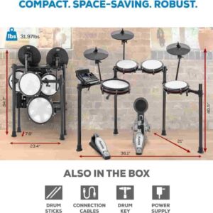 Alesis Nitro Max Kit Electric Drum Set with Quiet Mesh Pads, 10" Dual Zone Snare - Image 6