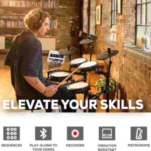 Alesis Nitro Max Kit Electric Drum Set with Quiet Mesh Pads, 10" Dual Zone Snare - Image 7