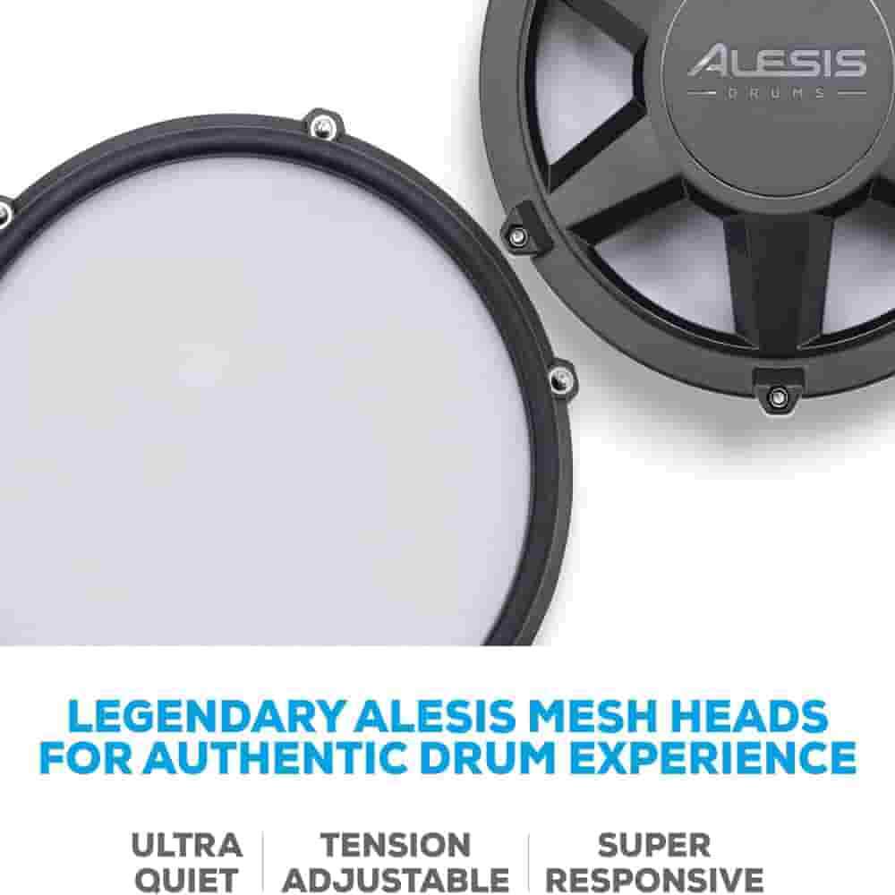 Alesis Nitro Max Kit Electric Drum Set with Quiet Mesh Pads, 10″ Dual Zone Snare 8