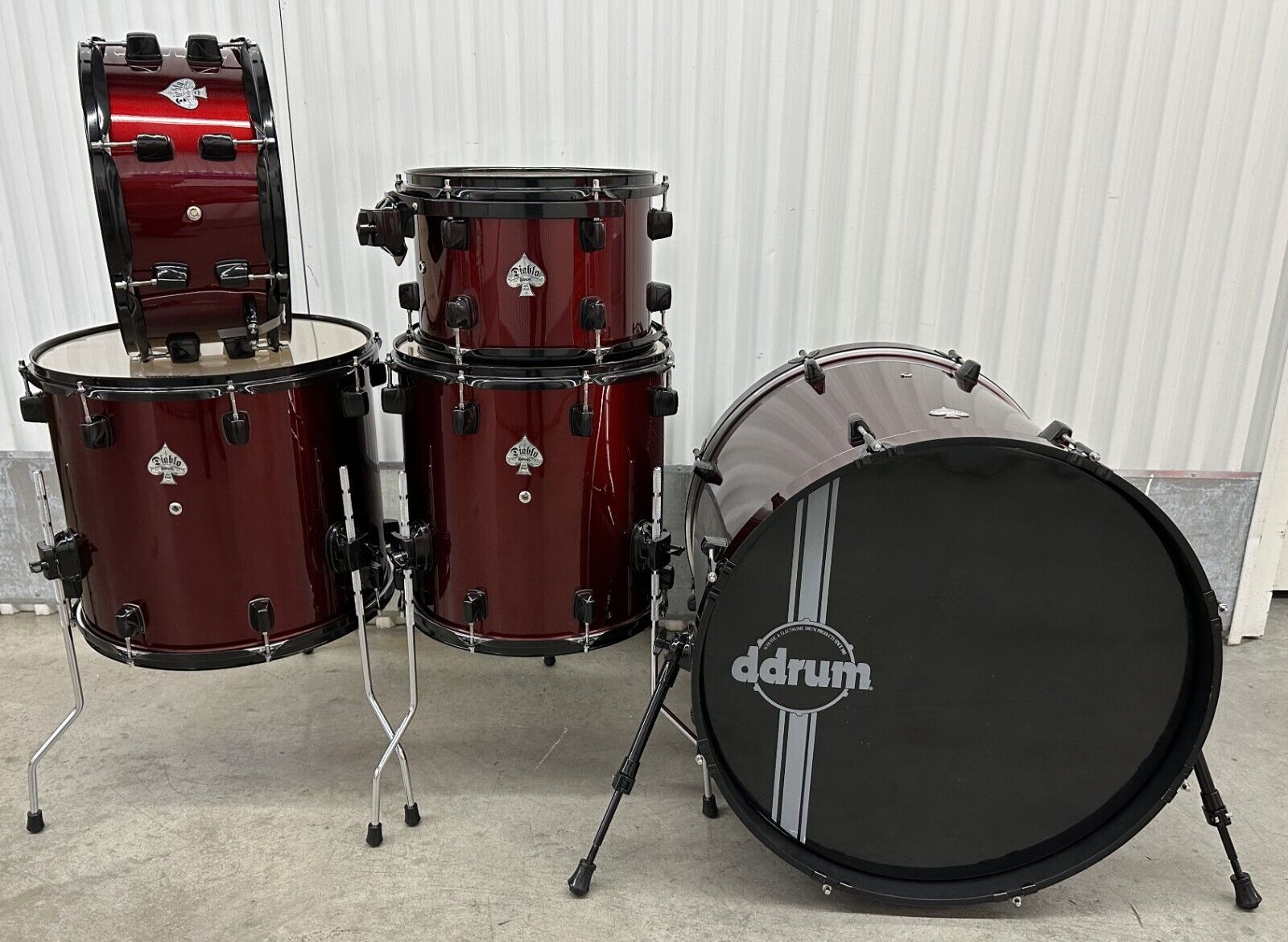 ddrum 5Pc Drum Set Shell Pack Kit Diablo Red / Black 4