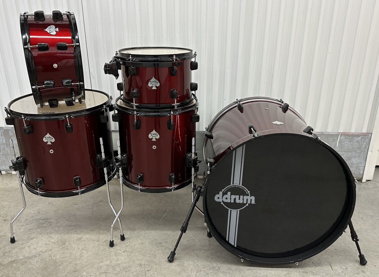 ddrum 5Pc Drum Set Shell Pack Kit Diablo Red / Black 6