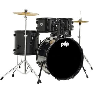 PDP by DW Encore Complete 5-Piece Drum Set w/Chrome Hardware/Cymbals Black Onyx - Image 1