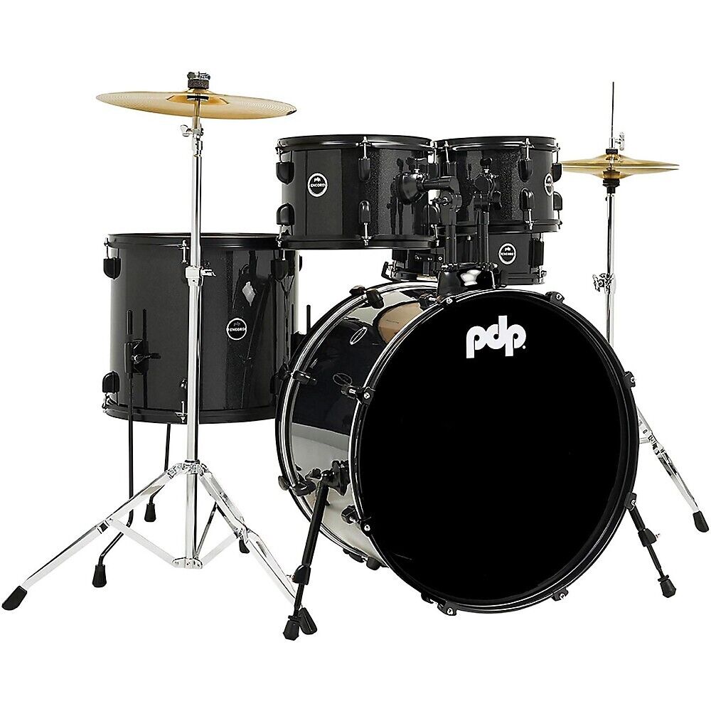 PDP by DW Encore Complete 5-Piece Drum Set w/Chrome Hardware/Cymbals Black Onyx 1
