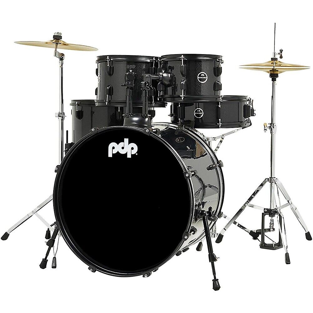 PDP by DW Encore Complete 5-Piece Drum Set w/Chrome Hardware/Cymbals Black Onyx 3