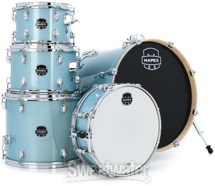 Mapex Venus 5-piece Fusion Complete Drum Set – Aqua Blue Sparkle 2