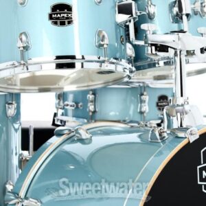 Mapex Venus 5-piece Fusion Complete Drum Set - Aqua Blue Sparkle - Image 5
