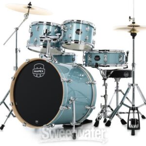 Mapex Venus 5-piece Fusion Complete Drum Set - Aqua Blue Sparkle - Image 9