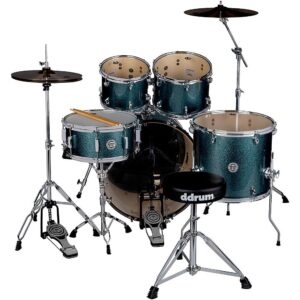 ddrum D2 5-piece Complete Drum Kit Deep Aqua Sparkle - Image 2
