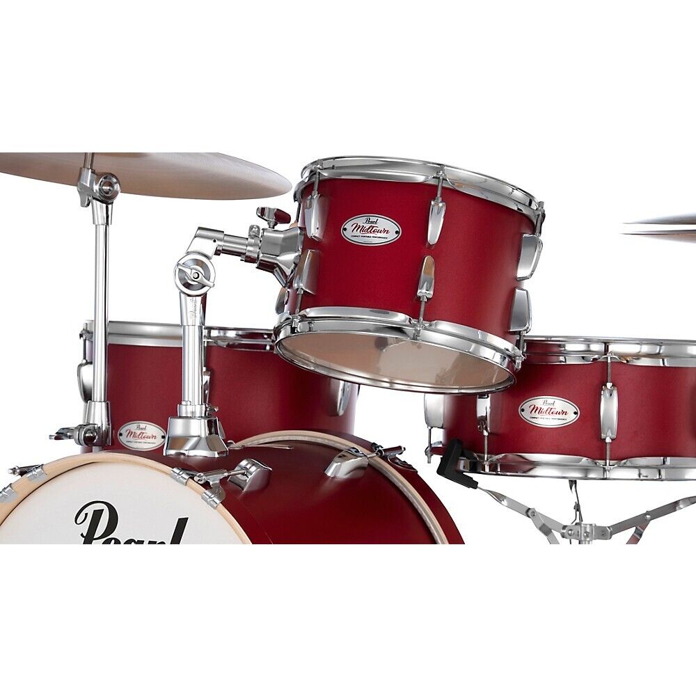 Pearl Midtown 4-Piece Complete Drum Set Matte Red 5