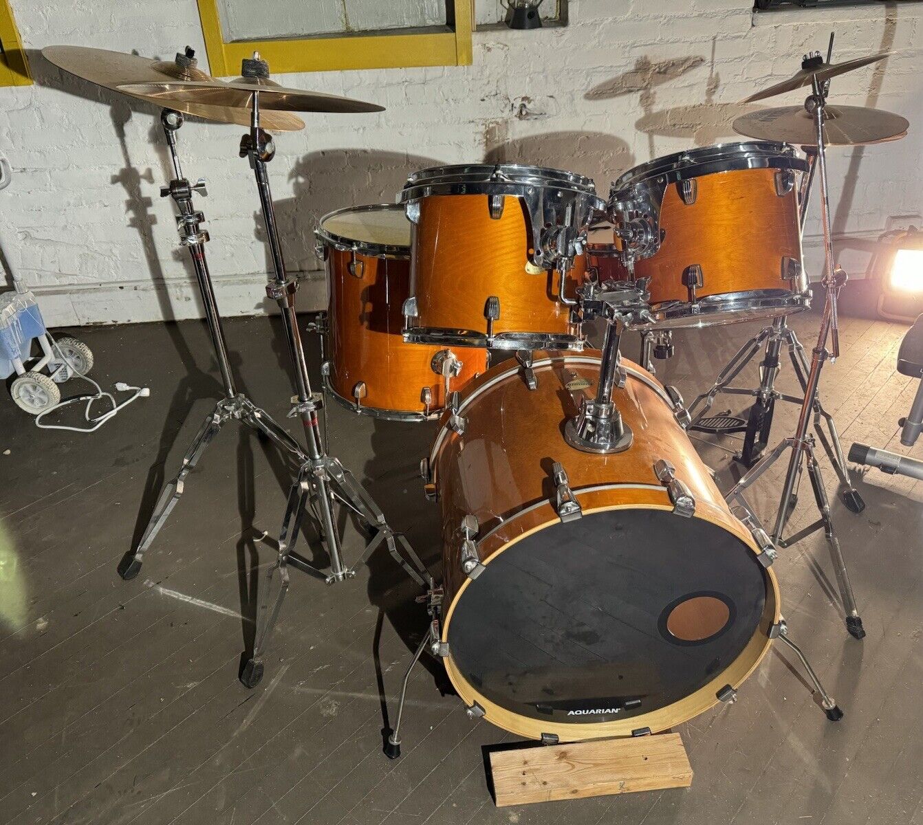 Orange Ludwig Accent CS Custom Drum Set 1