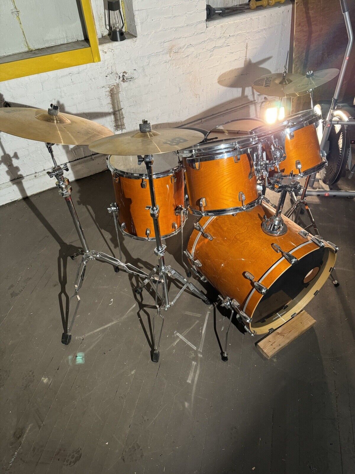 Orange Ludwig Accent CS Custom Drum Set 2
