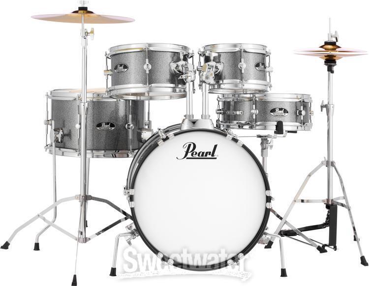 Pearl Roadshow Jr. 5-piece Complete Drum Set with Cymbals – Grindstone Sparkle 2