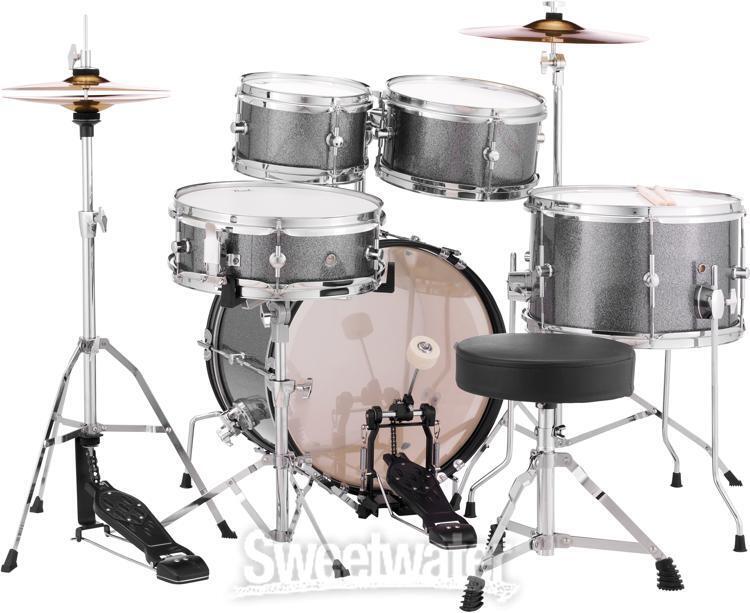 5-Piece Complete 22″ x 16″ Full Size Pro Adult Drum – Remo Heads, Brass Cymbals 1