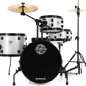 Ludwig Questlove Pocket Kit Complete Drum Set - Silver Sparkle - Image 1