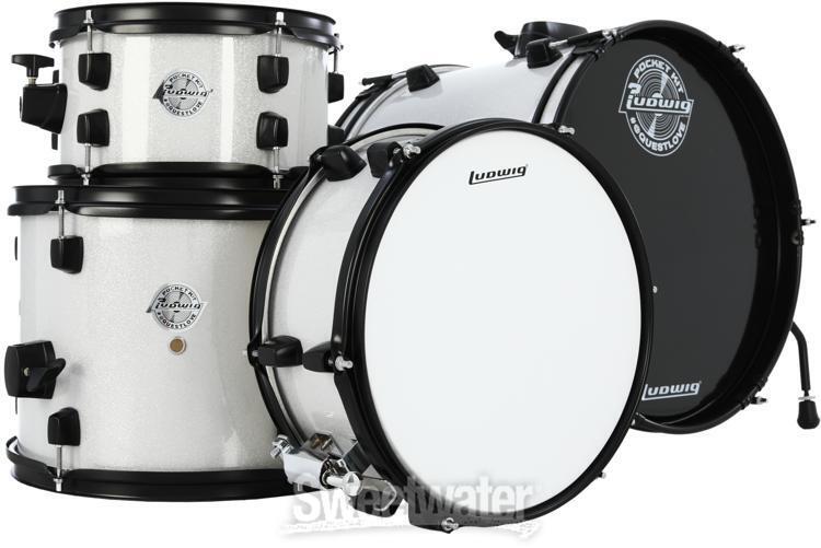 Ludwig Questlove Pocket Kit Complete Drum Set – Silver Sparkle 5