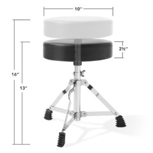 5-Piece Junior Drum Set, Beginner Percussion Kit with Stool and Stands - Image 6