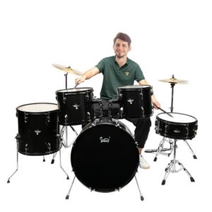 Glarry 5-Piece Complete Full Size Pro Adult Drum Set Kit with Stool Drum Pedal - Image 2