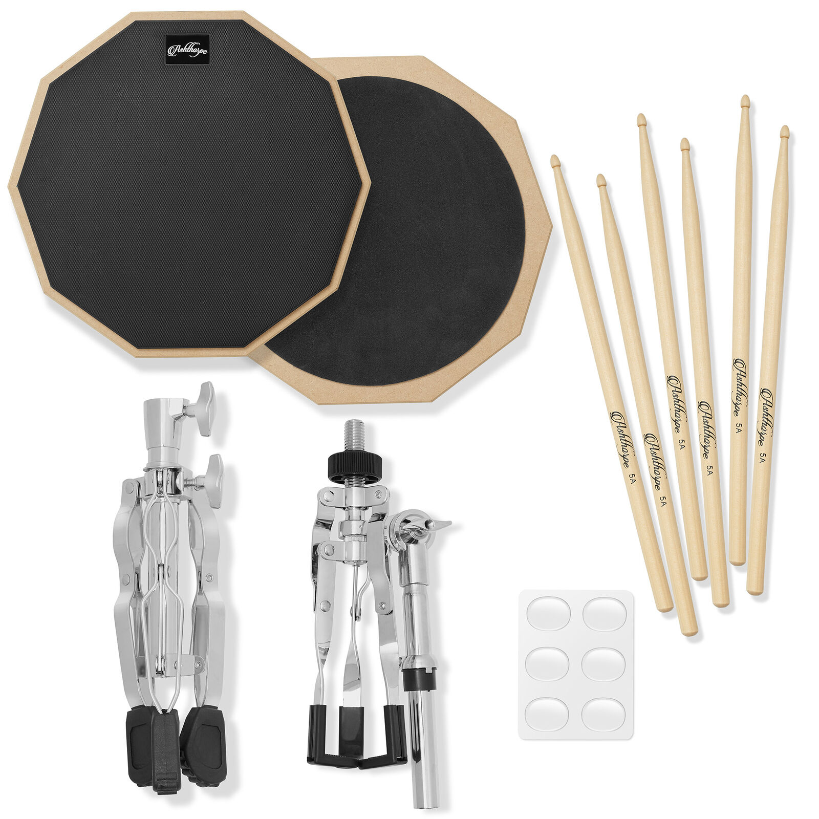 12″ Practice Pad Drum Set with Snare Stand, Carrying Bag, Drumsticks 5