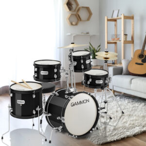 5-Piece Junior Drum Set, Beginner Percussion Kit with Stool and Stands - Image 7