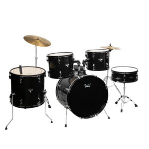 Glarry 5 PCS Full Size Complete Adult Drum Set Cymbal Stands, Stool, Drum Pedal - Image 3
