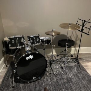 PDP by DW Encore 5 piece Drum Kit with Cymbals, Seat (throne), and Music Stand - Image 1