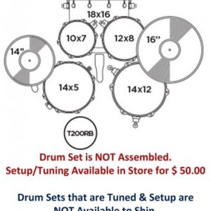 Mapex RB5844FTCYB Rebel 5 Piece Royal Blue Drum Kit w/Cymbals, Throne + Hardware - Image 2