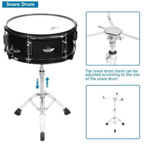 Glarry 5 PCS Full Size Complete Adult Drum Set Cymbal Stands, Stool, Drum Pedal - Image 10