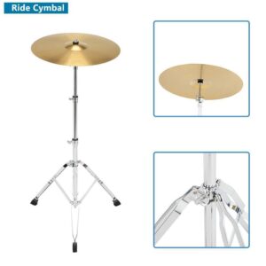 Glarry 5 PCS Full Size Complete Adult Drum Set Cymbal Stands, Stool, Drum Pedal - Image 11