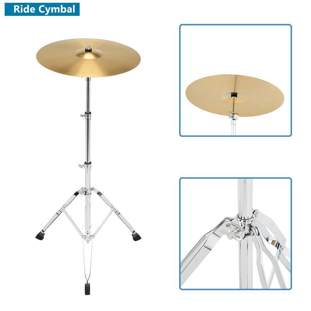 Glarry 5 PCS Full Size Complete Adult Drum Set Cymbal Stands, Stool, Drum Pedal 11