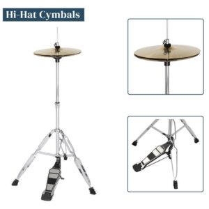 22 Inch Full Size Adult Drum Set 5-Piece Kit with Stool & Sticks Complet - Image 6