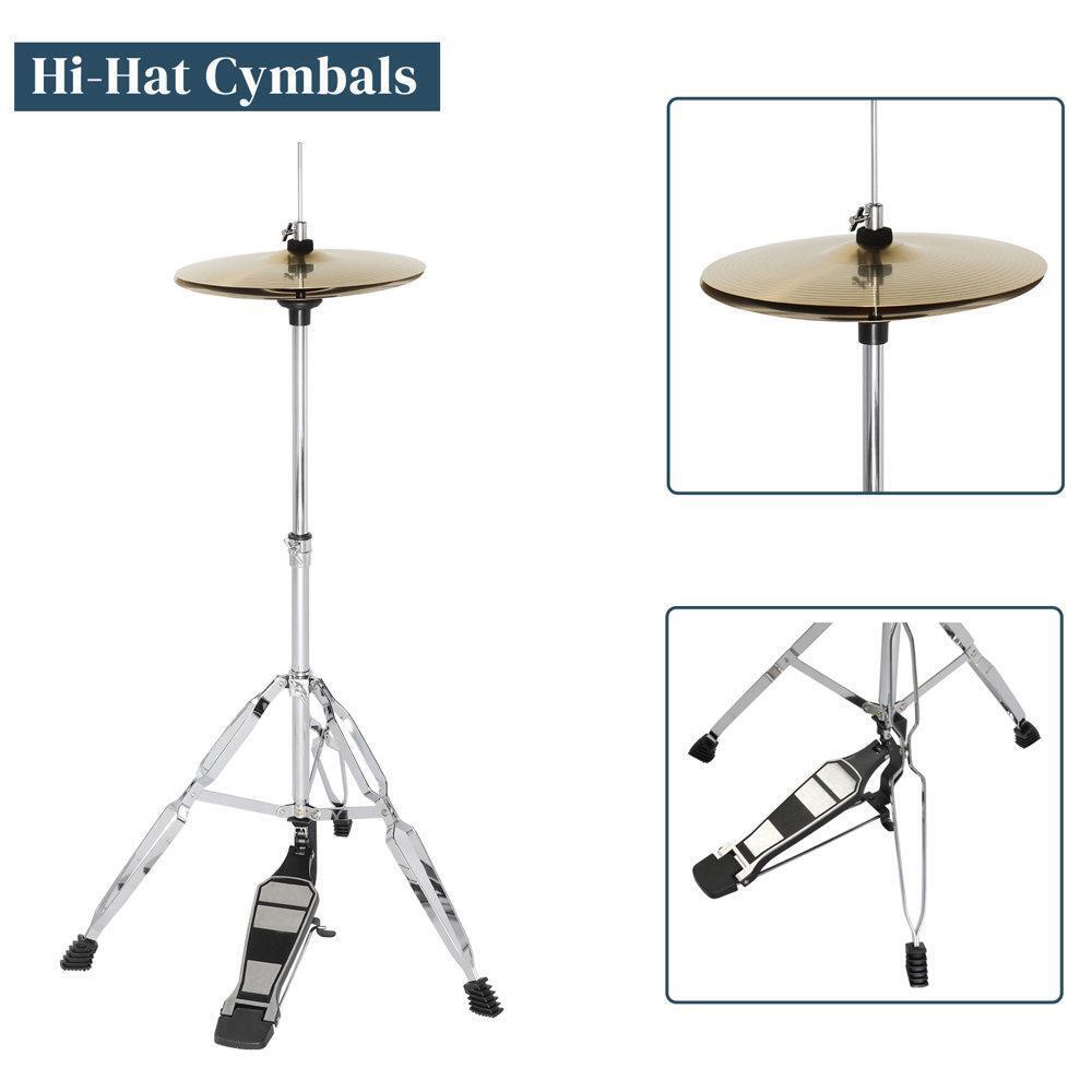 22 Inch Full Size Adult Drum Set 5-Piece Kit with Stool & Sticks Complet 6
