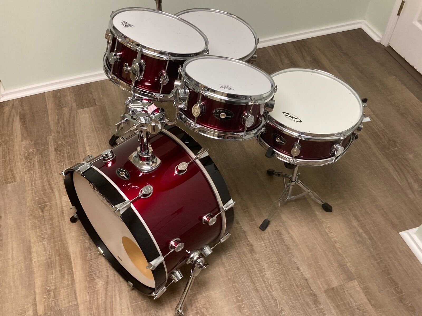 PDP by DW Pacific Chameleon Compact Travel Drum Set 2000s – Wine Red 19