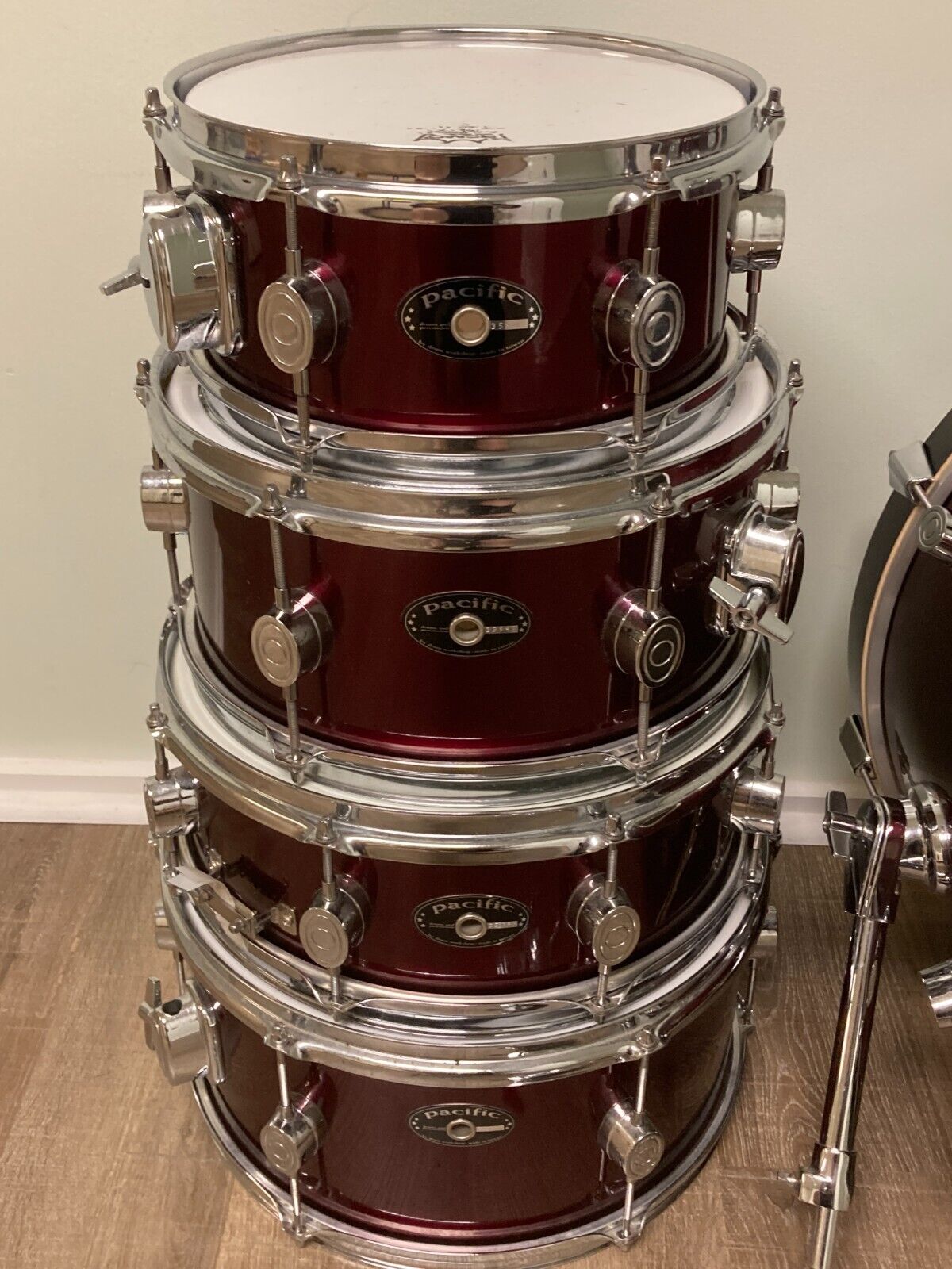 PDP by DW Pacific Chameleon Compact Travel Drum Set 2000s – Wine Red 22