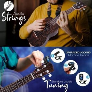 Pyle 21" Mahogany 4-String Soprano Ukulele Kit - Middle Grade - Image 6