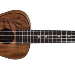 Luna Guitar Uke Coral Solid Mahogany Concert w/ Bag - UKE CORAL - Image 1